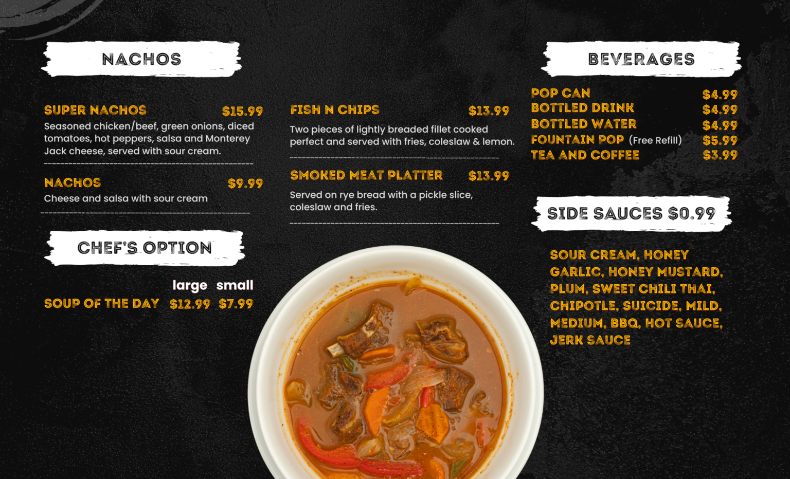 Dave's Bar Menu - OB&O | Obando: Ottawa Afro-Caribbean Restaurant
